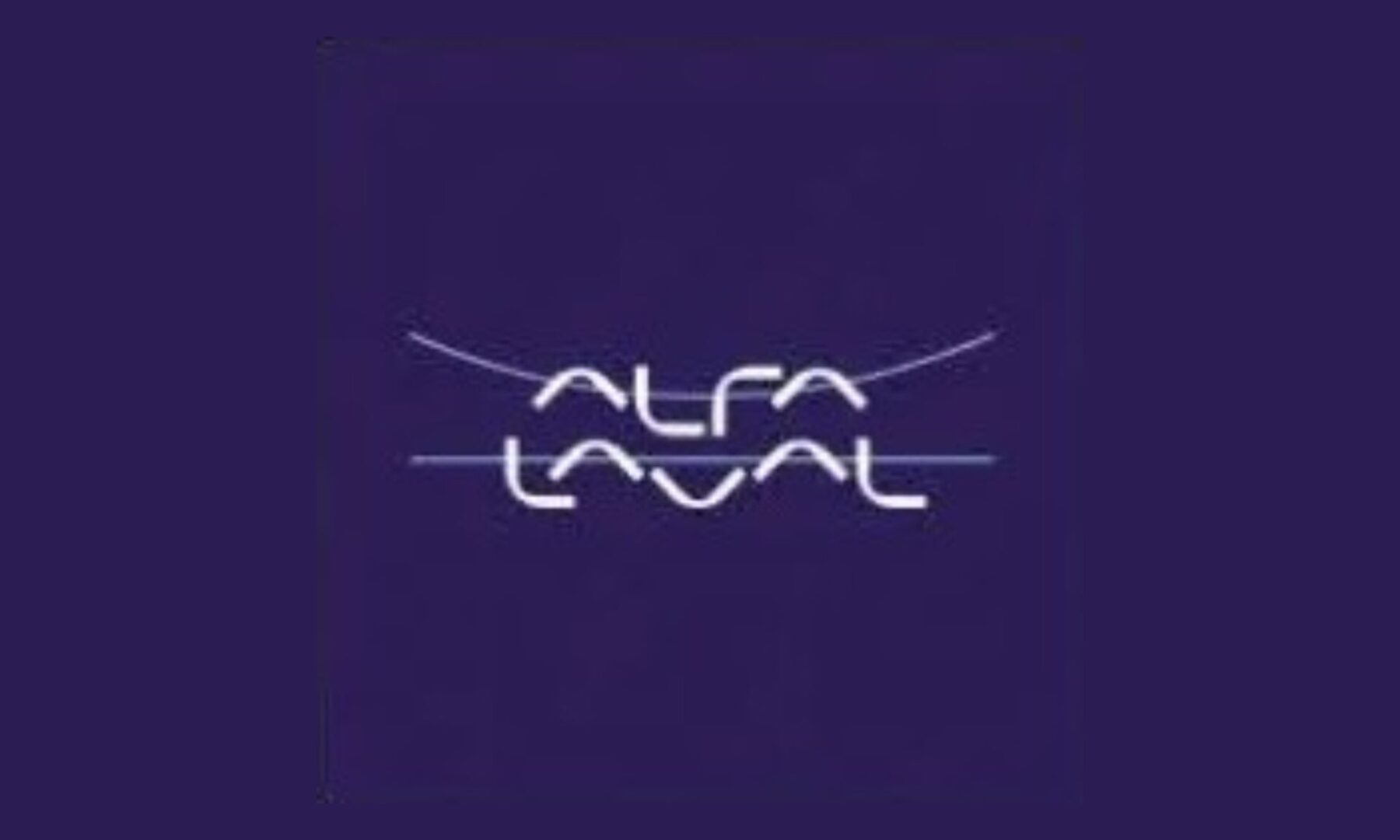 A purple background with the word " alfa laval ".
